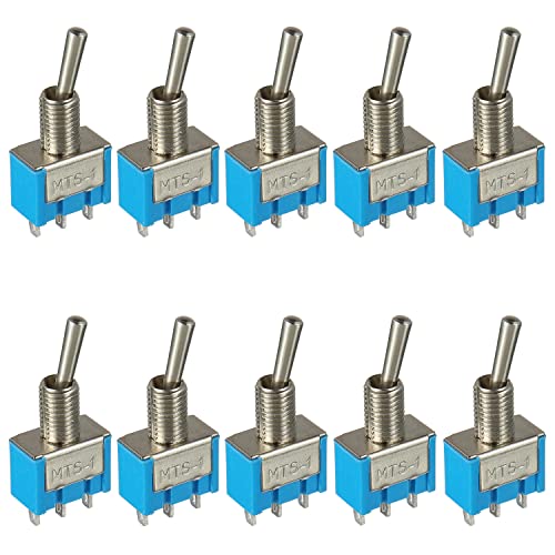 HUAREW SPDT Mini Kippschalter MTS-102 AC 125V 6A / 250V 3A ON-ON 3 Pins 2-Position von Marine Wippe Verriegelung Kippschalter für Arduino Auto LKW Boot Schalter 10Pcs HUAREW SPDT Mini Kippschalter MTS-102 AC 125V 6A / 250V 3A ON-ON 3 Pins 2-Position von Marine Wippe Verriegelung Kippschalter für Arduino Auto LKW Boot Schalter 10Pcs von HUAREW