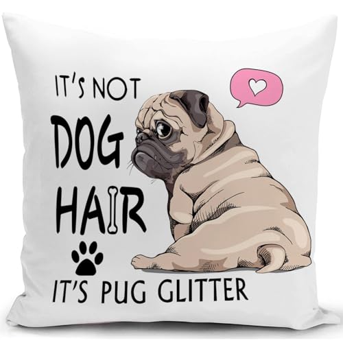 HUASHUZI Kissenbezug mops Hund Kissen deko Geschenke für sofakissen kissenbezüge dekokissen Pug Dog couchkissen kissenhülle Sofa Schlafzimmer Wohnzimmer Zimmer zierkissen von HUASHUZI