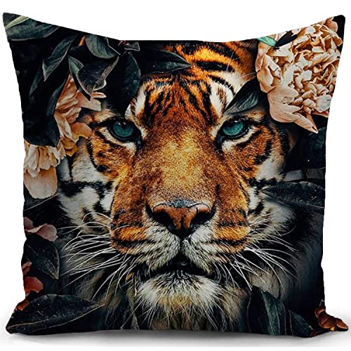 HUASHUZI Kissenbezug Tiger Dschungel Kissen deko Geschenke für sofakissen kissenbezüge dekokissen couchkissen kissenhülle Sofa Schlafzimmer Wohnzimmer Zimmer zierkissen von HUASHUZI