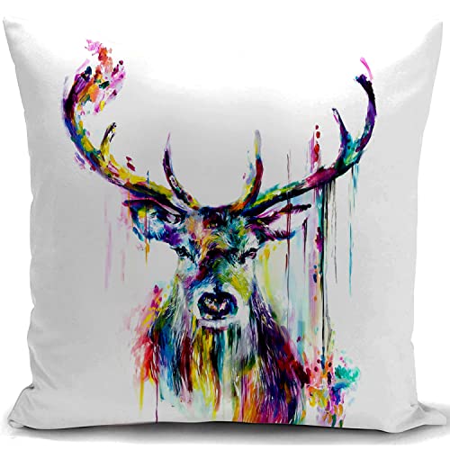 Kissenbezug Hirsch Kissen deko Jagd jäger Geschenke für sofakissen kissenbezüge dekokissen Deer Stag couchkissen kissenhülle Sofa Schlafzimmer Wohnzimmer Zimmer zierkissen von HUASHUZI