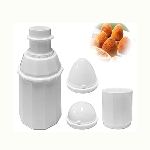 3-in-1 Arancini Maker & Fleischbällchen-Form Set (4-tlg) - Mehrzweck-Reisbällchenformer für Onigiri, Arancinotto und Reisbällchen - Spülmaschinenfeste Küchenhelfer mit Kegel & Rundform von HUATEEN