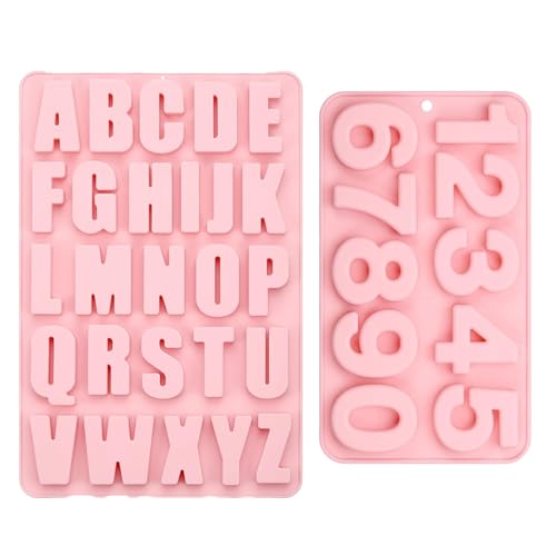 HUATEEN Buchstaben und Zahlen Silikonformen,2 Stück Silikonform Set Alles Gute zum Geburtstag Symbol Backform Schokoladenform Silikon Zahlen Form zum Kuchen Keks Süßigkeiten Mini Fondant Dekoration HUATEEN Buchstaben und Zahlen Silikonformen,2 Stück Silikonform Set Alles Gute zum Geburtstag Symbol Backform Schokoladenform Silikon Zahlen Form zum Kuchen Keks Süßigkeiten Mini Fondant Dekoration von HUATEEN