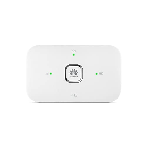 HUAWEI Mobile WiFi E5576 Mobiler WLAN-Router 4G LTE (CAT4), Download-Geschwindigkeit bis zu 150 Mbit/s, 1500 mAh Akku, Keine Konfiguration erforderlich, tragbares WLAN, Weiß von HUAWEI