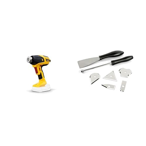 WAGNER akkubetriebene Heißluftpistole Furno 550, inkl.Reflektor und Breitstrahldüse + WAGNER Pro Advanced Farbschaber-Set für FURNO Heißluftpistolen inkl. 5 Klingen von HUAWEI
