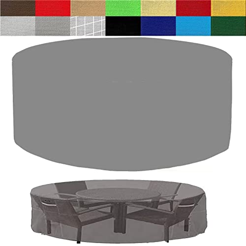 HUAXIQUE Abdeckung Gartenmöbel Rund Abdeckung Winterfest Wasserdicht 120x75cm 420D Gartenmöbel Abdeckplane Abdeckplane Schutzhülle Gartenmöbel für Gartentische Stühle und Möbelsets Grau von HUAXIQUE