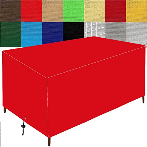 HUAXIQUE Abdeckung Gartenmöbel Wasserdicht nti-UV Reißfest 170x94x70cm 420D Rechteckige Gartenmöbel Abdeckplane Abdeckplane Schutzhülle Gartenmöbel für Gartentische Stühle und Möbelsets Rot von HUAXIQUE