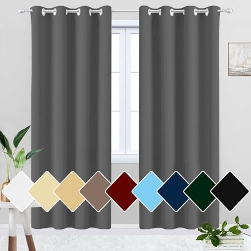 HUAXIQUE Fenstervorhang 120x260cm Mit Ösen Lichtundurchlässig Sonnenschutz Badezimmer Fenster Vorhänge für Kinderzimmer Schlafzimmer Wohnzimmer Fenster Dunkelgrau HUAXIQUE Fenstervorhang 120x260cm Mit Ösen Lichtundurchlässig Sonnenschutz Badezimmer Fenster Vorhänge für Kinderzimmer Schlafzimmer Wohnzimmer Fenster Dunkelgrau von HUAXIQUE