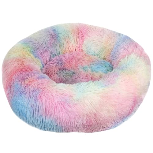 HUAXIQUE Hundebett Donut Anti Stress Hundebett katzenbettfür Katzen Und Kleine Mittelgroße Hunde Waschbar Haustierbett Flauschiges Hundebett 50cm Regenbogen HUAXIQUE Hundebett Donut Anti Stress Hundebett katzenbettfür Katzen Und Kleine Mittelgroße Hunde Waschbar Haustierbett Flauschiges Hundebett 50cm Regenbogen von HUAXIQUE
