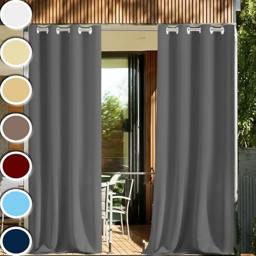 HUAXIQUE Vorhang Terrasse 100x110cm Wasserdicht 1 Stück Auf Maß Extra Breit Blickdicht Windschutz Outdoorvorhänge für Garten Balkon terrasse Outdoor Pergola Pool Dunkelgrau HUAXIQUE Vorhang Terrasse 100x110cm Wasserdicht 1 Stück Auf Maß Extra Breit Blickdicht Windschutz Outdoorvorhänge für Garten Balkon terrasse Outdoor Pergola Pool Dunkelgrau von HUAXIQUE