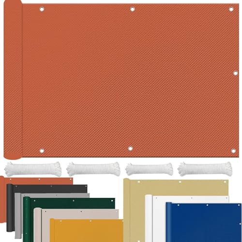 Sonnensegel Rechteckig Mit Ösen Wasserdicht SunSail Sonnensegel Sonnenschutz Windschutz Winterfest Segeltuch für Garten Terrasse Balkon Sonnenschutz glasdach 1.2x1.4M Orange von HUAXIQUE