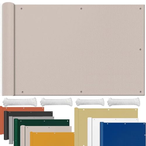 Sonnensegel Sonnenschutz Rechteckig Wasserabweisend imprägniert 95% UV-Block Schattensegel Markisenstoffe Meterware schattentuch für Garten Terrasse Balkon Sonnenschutz glasdach 1x1.6M Taupe von HUAXIQUE