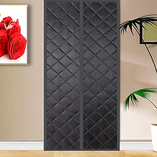 Wärmeschutzvorhang Magnet Thermo Fenster Wärmeschutzvorhang Winter Tür Türvorhang Thermo kälteschutz Filz für türen Balkontür Außentür Wohnzimmer 175x200cm Schwarz von HUAXIQUE