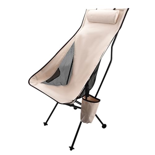 HUAYUSEDF Beige Casual Camping Outdoor Klappstühle Tragbar und Faltbar Strand Camping Stuhl Leicht Grasland Outdoor Lounge Stühle von HUAYUSEDF
