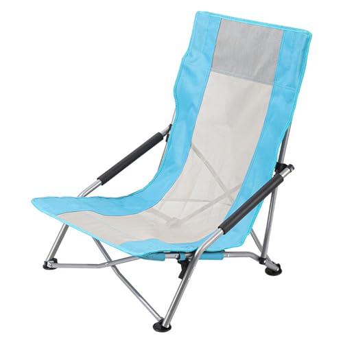 HUAYUSEDF Blauer Freizeit-Klappstuhl für Camping, Outdoor, tragbar und faltbar, Strand-Campingstuhl, leicht, Grasland, Outdoor, Lounge-Stühle von HUAYUSEDF