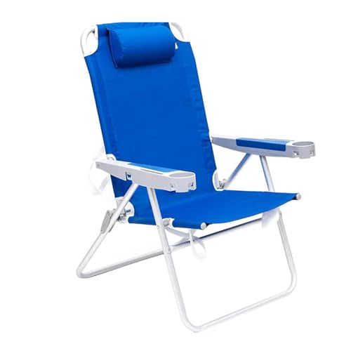 HUAYUSEDF Blauer Freizeit-Klappstuhl für Camping, Outdoor, tragbar und faltbar, Strand-Campingstuhl, leicht, Grasland, Outdoor, Lounge-Stühle von HUAYUSEDF