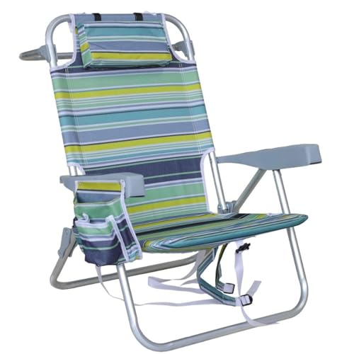 HUAYUSEDF Bunte gestreifte Freizeit-Klappstühle für Camping, Outdoor, tragbar und faltbar, Strand-Campingstuhl, leicht, Grünland, Outdoor-Lounge-Stühle von HUAYUSEDF