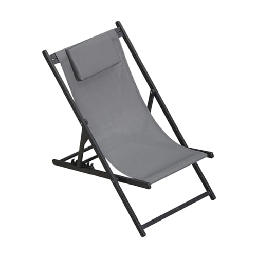 HUAYUSEDF Grauer Freizeit-Klappstuhl für den Außenbereich, tragbar und faltbar, Strand-Campingstuhl, leicht, Grasland, Outdoor, Lounge-Stühle von HUAYUSEDF