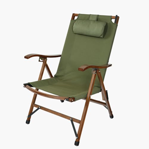 HUAYUSEDF Grüner Freizeit-Klappstuhl für Camping, Outdoor, tragbar und faltbar, Strand-Campingstuhl, leicht, Grasland, Outdoor-Lounge-Stühle von HUAYUSEDF