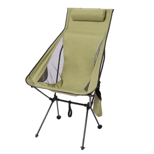 HUAYUSEDF Grüner Freizeit-Klappstuhl für Camping, Outdoor, tragbar und faltbar, Strand-Campingstuhl, leicht, Grasland, Outdoor-Lounge-Stühle von HUAYUSEDF