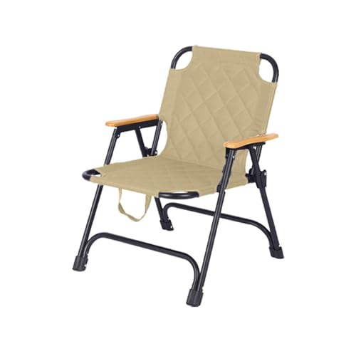 HUAYUSEDF Khaki Freizeit Camping Outdoor Klappstühle Tragbar und Faltbar Strand Camping Stuhl Leicht Grasland Outdoor Lounge Stühle von HUAYUSEDF
