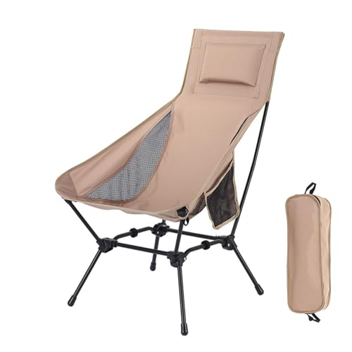 HUAYUSEDF Khaki Freizeit Camping Outdoor Klappstühle Tragbar und Faltbar Strand Camping Stuhl Leicht Grasland Outdoor Lounge Stühle von HUAYUSEDF