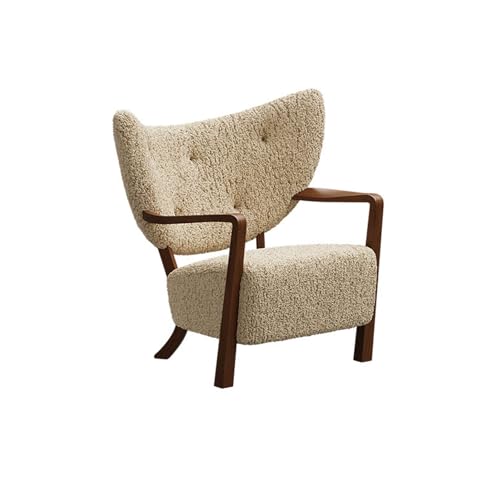 HUAYUSEDF Nordischer Sitzsack aus massivem Holz, weiß, Wohnzimmer, Hotel, lässiger Schlafzimmer- Sessel, kreativer Balkon-Sofa-Stuhl von HUAYUSEDF