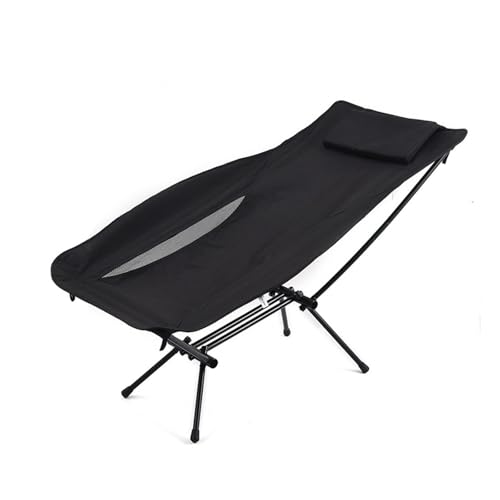 HUAYUSEDF Outdoor-Klappstühle für Wildangeln, Camping, tragbarer und faltbarer Campingstuhl, schwarz, leicht, Strand-Outdoor-Lounge-Stühle von HUAYUSEDF