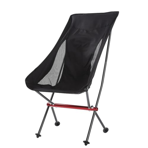 HUAYUSEDF Schwarzer Wild-Fischer-Camping-Klappstuhl, tragbar und faltbar, Grünland-Campingstuhl, leicht, Strand, Outdoor, Lounge-Stühle von HUAYUSEDF