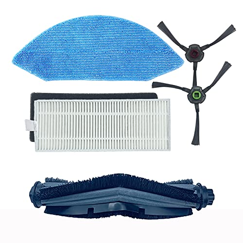 HUAYUWA 1 Rollenbürste + 2 Seitenbürsten + 1 Filter + 1 Wischtuch passend für Ecovacs Deebot U2/DGN22 Staubsaugerzubehör, Set 3 von HUAYUWA