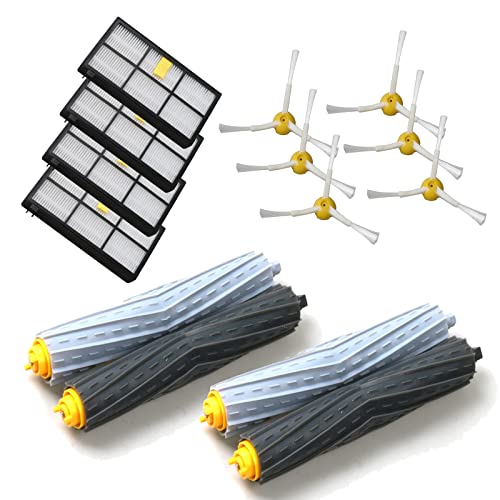 HUAYUWA Ersatzzubehör-Set passend für iRobot Staubsauger Roomba 800 900 Serie Roboterkehrer Ersatzteile Kit, 2 Satz Gummi-Absaugrollen + 4 HEPA-Filter + 6 Seitenbürsten HUAYUWA Ersatzzubehör-Set passend für iRobot Staubsauger Roomba 800 900 Serie Roboterkehrer Ersatzteile Kit, 2 Satz Gummi-Absaugrollen + 4 HEPA-Filter + 6 Seitenbürsten von HUAYUWA