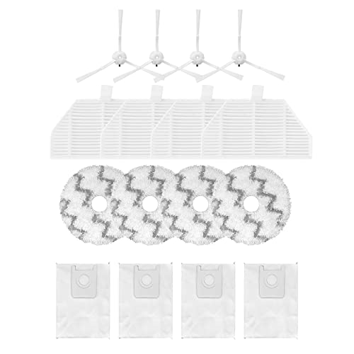 HUAYUWA Staubsauger Zubehör Kit Set Kompatibel mit ROIDMI EVA SDJ06RM Roboterstaubsauger Ersatzteile, 4 weiße Seitenbürsten + 4 Filter + 4 Wischtuch-Pads + 4 Staubbeutel HUAYUWA Staubsauger Zubehör Kit Set Kompatibel mit ROIDMI EVA SDJ06RM Roboterstaubsauger Ersatzteile, 4 weiße Seitenbürsten + 4 Filter + 4 Wischtuch-Pads + 4 Staubbeutel von HUAYUWA