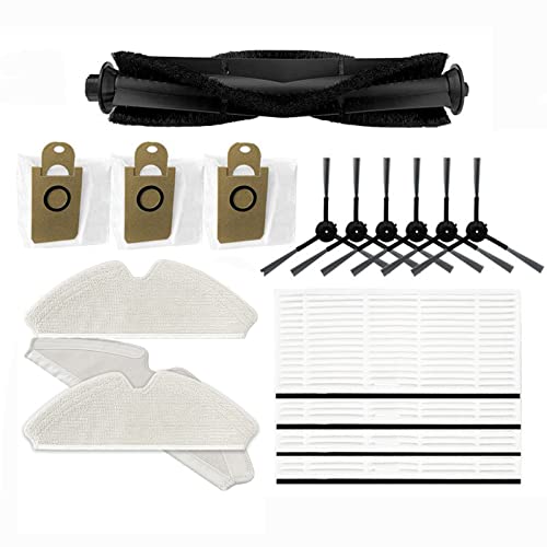 HUAYUWA Staubsauger-Zubehör-Set passend für Proscenic M7 Pro, 1 Rollenbürste + 6 Seitenbürste + 4 Filter + 3 Stoffbeutel + 3 Staubbeutel von HUAYUWA