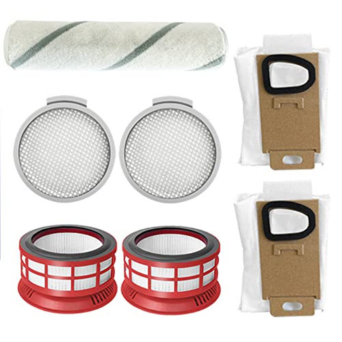 HUAYUWA Staubsaugerzubehör-Set (1 Bürstenrolle + 2 Heckfilter + 2 H6 Frontfilter + 2 Staubbeutel) Ersatz kompatibel mit Roborock H6 Handstaubsauger Ersatzteile von HUAYUWA