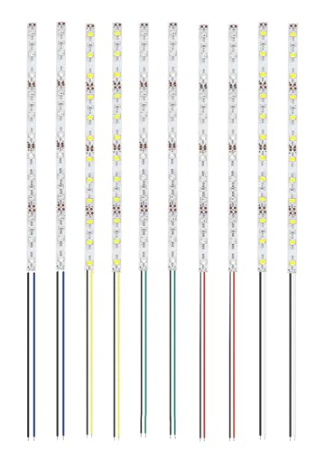 HUAZIZ 10 Stücke 200 mm VorDrahtete Streifen, 2835 SMD LED, 12-18V LED Streifen, Modellbau Led Beleuchtung, Weiß/Rot/Gelb/Blau/Grün HUAZIZ 10 Stücke 200 mm VorDrahtete Streifen, 2835 SMD LED, 12-18V LED Streifen, Modellbau Led Beleuchtung, Weiß/Rot/Gelb/Blau/Grün von HUAZIZ