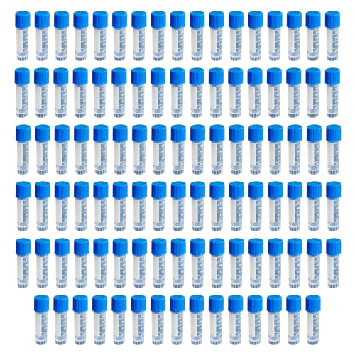 HUAZIZ 100 Stück 1,8ml Gefrierröhrchen Blue, 1.8ml Blue mit Deckel und Abgestuften Markierungen, Kunststoff Kryoröhrchen Reagenzglasprobe Reagenzglas Reagenzgläser Probierrohr für Labor HUAZIZ 100 Stück 1,8ml Gefrierröhrchen Blue, 1.8ml Blue mit Deckel und Abgestuften Markierungen, Kunststoff Kryoröhrchen Reagenzglasprobe Reagenzglas Reagenzgläser Probierrohr für Labor von HUAZIZ