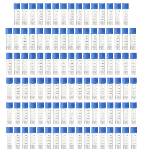 HUAZIZ 100 Stück 2ml Gefrierröhrchen Blue mit Deckel und Abgestuften Markierungen, Kunststoff Kryoröhrchen Reagenzglasprobe Reagenzglas Reagenzgläser Probierrohr für Labor HUAZIZ 100 Stück 2ml Gefrierröhrchen Blue mit Deckel und Abgestuften Markierungen, Kunststoff Kryoröhrchen Reagenzglasprobe Reagenzglas Reagenzgläser Probierrohr für Labor von HUAZIZ