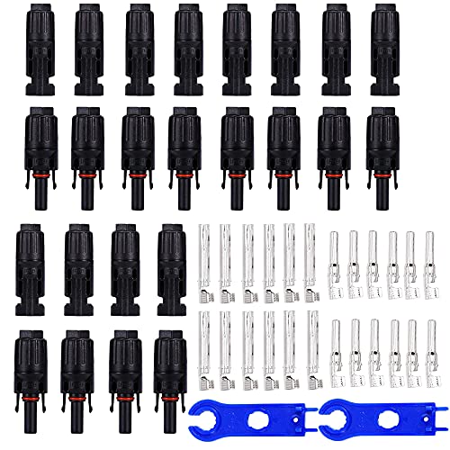 HUAZIZ 12 Paare Photovoltaik Steckverbinder, Solarpanel Kabelstecker,Solarpanel Stecker, Solar Panel Kabel Anschlüsse Stecker + 1 Paar Solar-Schraubenschlüssel für die Montage von Steckverbindern Kit von HUAZIZ