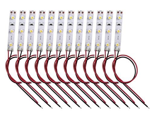 HUAZIZ 12 Piezas-2835-Precableado Tira de LED Blanco Cálido Autoadhesiva 12V~18V 10-15CM 3-LED Hausbeleuchtung von HUAZIZ