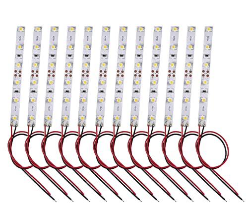 HUAZIZ 12 Piezas-2835-Precableado Tira de LED Blanco Cálido Autoadhesiva 12V~18V 10-15CM 6-LED Hausbeleuchtung von HUAZIZ