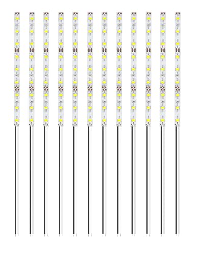 HUAZIZ 12 Stücke 150 mm VorDrahtete Streifen, 2835 SMD LED, 12-18V LED Streifen, Modellbau Led Beleuchtung, Weiß HUAZIZ 12 Stücke 150 mm VorDrahtete Streifen, 2835 SMD LED, 12-18V LED Streifen, Modellbau Led Beleuchtung, Weiß von HUAZIZ