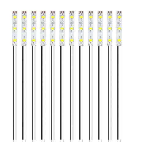 HUAZIZ 12 Stücke 50mm VorDrahtete Streifen, 2335 SMD LED, 12-18V LED Streifen, Modellbau Led Beleuchtung, Weiß HUAZIZ 12 Stücke 50mm VorDrahtete Streifen, 2335 SMD LED, 12-18V LED Streifen, Modellbau Led Beleuchtung, Weiß von HUAZIZ