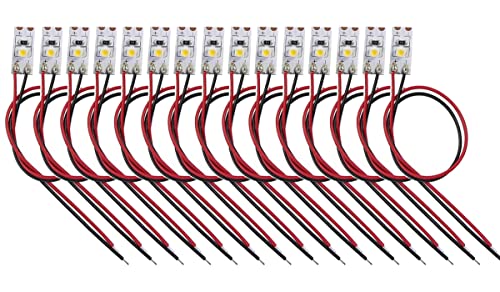 HUAZIZ 15 pcs 1-LED Hausbeleuchtung 8 mm Weiss mit Kabel 10cm, Modellbau Led Beleuchtung, modellbau beleuchtung modelleisenbahn beleuchtung von HUAZIZ