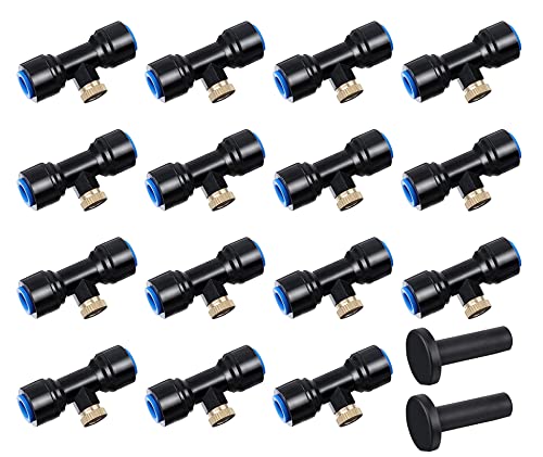 HUAZIZ 15 Stücke Blau T-Stück Wasserrohr Verbinder mit Messing Nebeldüsen Bewässerungssystem Sprayer Sprinkler Sprühdüse T-Steckverbinder Kühlsystem Outdoor Misting System Zube HUAZIZ 15 Stücke Blau T-Stück Wasserrohr Verbinder mit Messing Nebeldüsen Bewässerungssystem Sprayer Sprinkler Sprühdüse T-Steckverbinder Kühlsystem Outdoor Misting System Zube von HUAZIZ