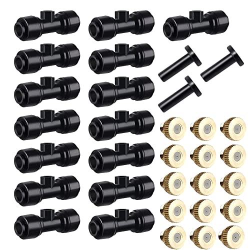 HUAZIZ 15 Stücke Schwarz T-Stück Wasserrohr Verbinder mit Messing Nebeldüsen Bewässerungssystem Sprayer Sprinkler Sprühdüse T-Steckverbinder Kühlsystem Outdoor Misting System Zube HUAZIZ 15 Stücke Schwarz T-Stück Wasserrohr Verbinder mit Messing Nebeldüsen Bewässerungssystem Sprayer Sprinkler Sprühdüse T-Steckverbinder Kühlsystem Outdoor Misting System Zube von HUAZIZ