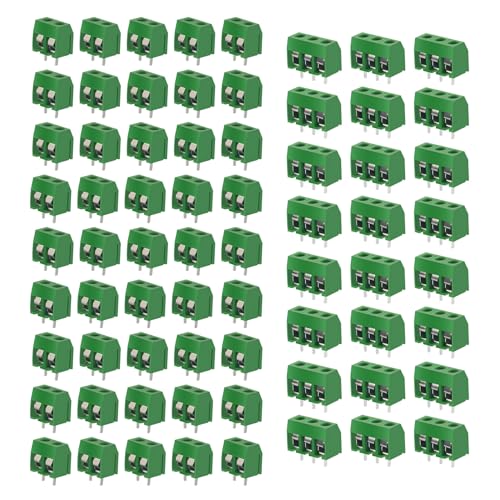 HUAZIZ 150 Stücke grüner 2/3 Pin PCB Mount Screw, 5mm Terminal Block Schraubklemme Steckverbinder +1 Stücke gelber Schraubendreher für Arduino von HUAZIZ