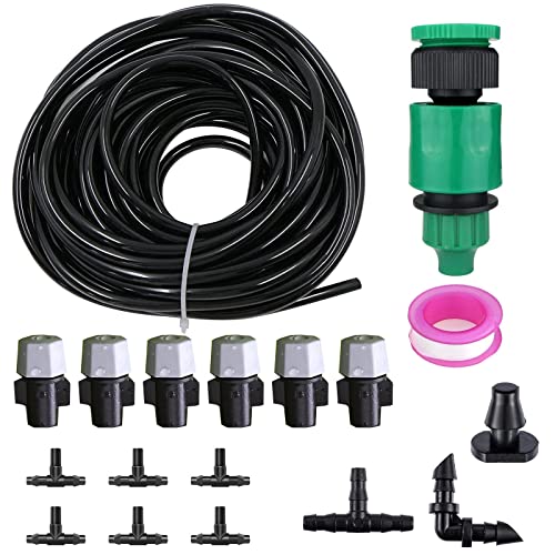 HUAZIZ 19Pcs Bewässerung Kit, 5m Tropfbewässerung Garten Bewässerungssystem DIY Micro Drip System Automatische Sprinkler Micro Drip System Misting System für Tomaten Bewässerung Garten Zimmerpflanzen von HUAZIZ