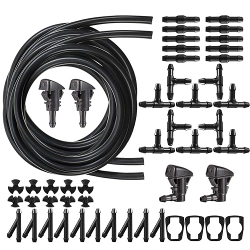 HUAZIZ 2*4 Meter Universal Scheibenwaschanlage Schlauch, Wischwasserschlauch Reparaturset, Automotive Schlauch + 30 Stücke Schlauchverbinder + 4 Stücke Sprühdüse HUAZIZ 2*4 Meter Universal Scheibenwaschanlage Schlauch, Wischwasserschlauch Reparaturset, Automotive Schlauch + 30 Stücke Schlauchverbinder + 4 Stücke Sprühdüse von HUAZIZ