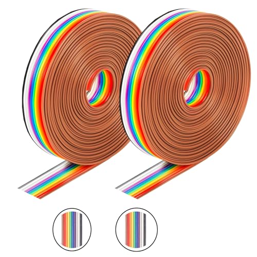 HUAZIZ 2 Rollen Flachbandkabel Bunt, 1,27 mm Abstand Kabel 10 Pin Flach Rainbow Flachbandkabel für 2,54-mm-Steckverbinder, IDC-Kabel (3 Meter/Rollen) HUAZIZ 2 Rollen Flachbandkabel Bunt, 1,27 mm Abstand Kabel 10 Pin Flach Rainbow Flachbandkabel für 2,54-mm-Steckverbinder, IDC-Kabel (3 Meter/Rollen) von HUAZIZ