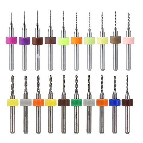 HUAZIZ 20 Pcs PCB Micro Spiralbohrer Metallbohrer Satz 1,1mm bis 2,0mm, 0.1mm bis 1,0 mm Dick Griff Wolframstahl Carbide Stich- Bohrer Set für Leiterplatten, Glas, Faser, Harz, Bernstein HUAZIZ 20 Pcs PCB Micro Spiralbohrer Metallbohrer Satz 1,1mm bis 2,0mm, 0.1mm bis 1,0 mm Dick Griff Wolframstahl Carbide Stich- Bohrer Set für Leiterplatten, Glas, Faser, Harz, Bernstein von HUAZIZ