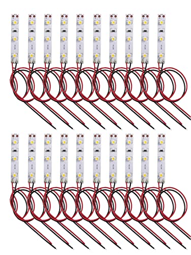 HUAZIZ 20 Piezas-2835-Precableado Tira de LED Blanco Cálido Autoadhesiva 12V~18V 10-15CM 3-LED Hausbeleuchtung von HUAZIZ